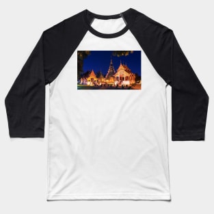 Wat Phra Singh at dusk, Chiang Mai, Thailand Baseball T-Shirt